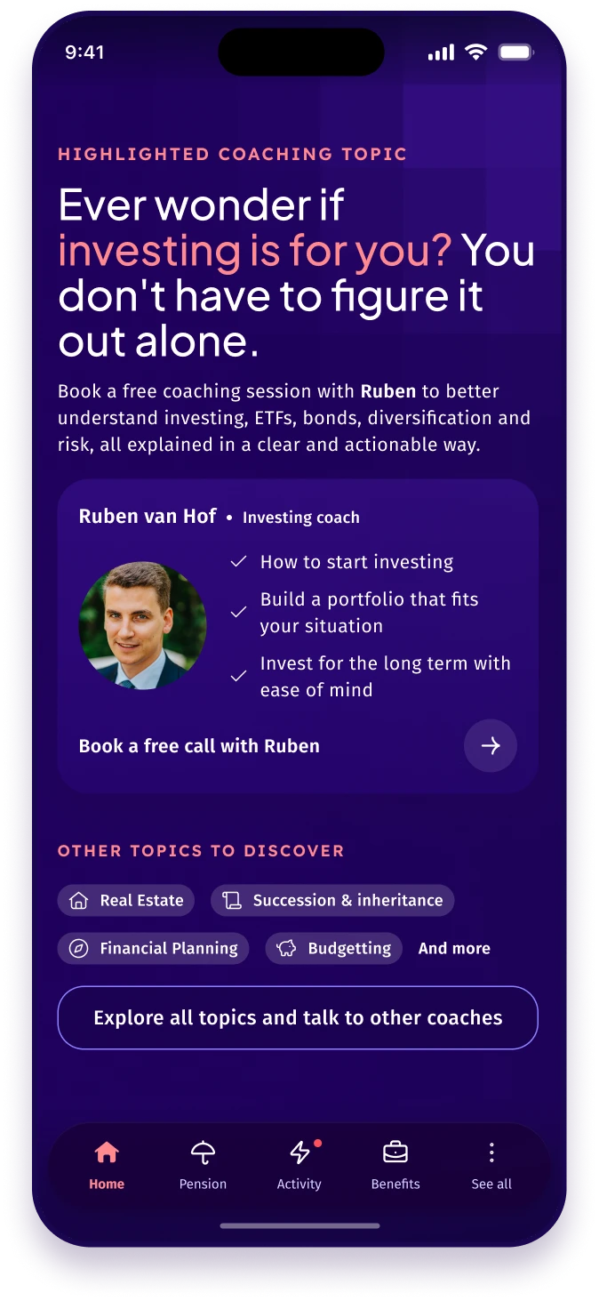 Warren app: highlighted coach topic on investing